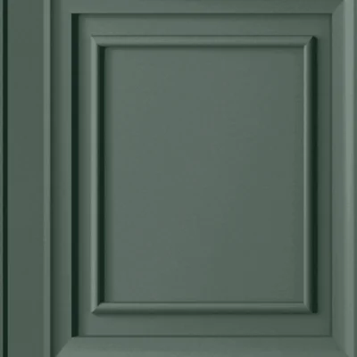 Laura Ashley Redbrook Wood Panel Silver Removable Wallpaper — Fern Green
