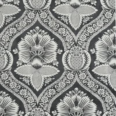 Villandry Damask Print Wallpaper — Black