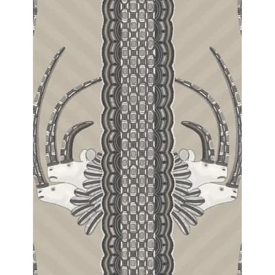 Ardmore Jabu 33' L x 20.5" W Wallpaper Roll — Linen,Black