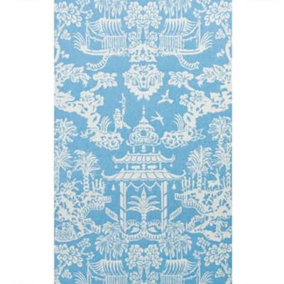 Lhasa 30' L x 27" W Wallpaper Roll — Aqua