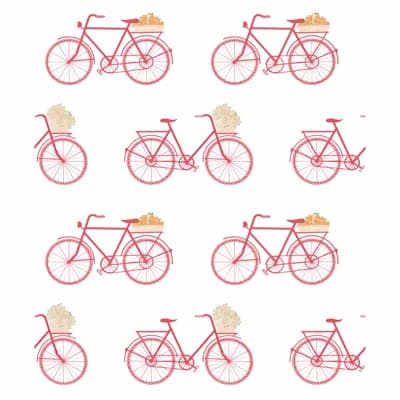 Bicicletas Wallpaper Roll — Rosa