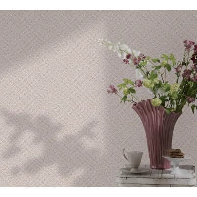 Flora Collection Chevron Weave Wallpaper Roll — Pink