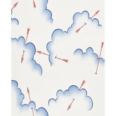 Schumacher x Charlap Hyman & Herrero Mercurio Wallpaper — Red,Blue