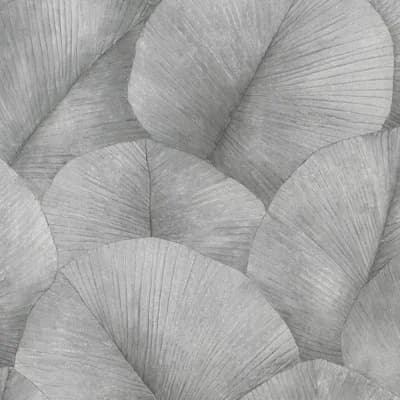 Kumano 3D Embossed Palm Leaf Wallpaper Roll — Beige