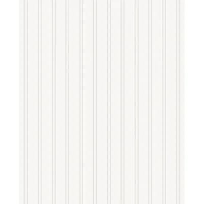 Prepasted Beadboard 33' x 20" Stripes 3D Embossed Wallpaper Roll — White