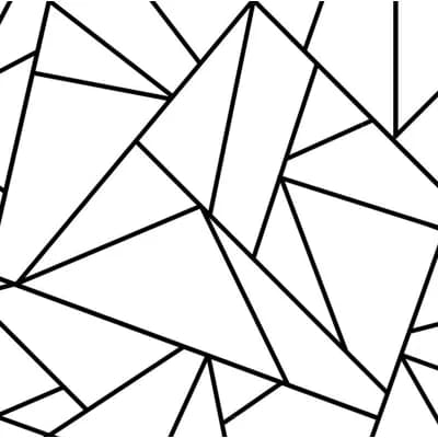 Origami Geometric Fabric Peel & Stick Matte Wallpaper Roll by Jamie Graney — Black,White