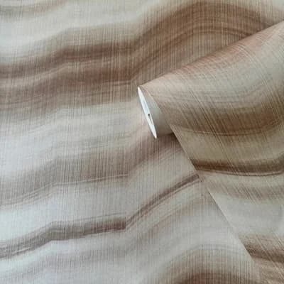 Zen Collection Cloudy Stripe Luster Finish Wallpaper Roll — Bronze