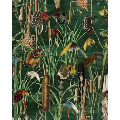 Satin and Matte Wallpaper Roll — Black;Brown;Green