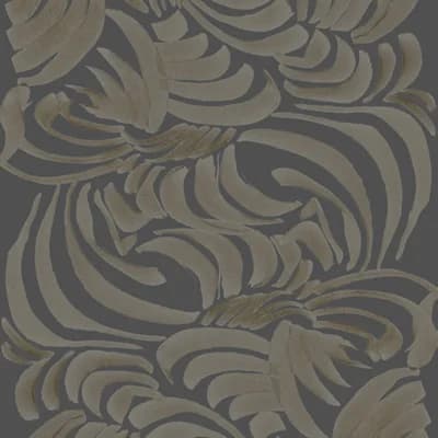Abra Porcelain Flora Large Goldenrod 10' L x 24" W Wallpaper Roll — Black;Brown
