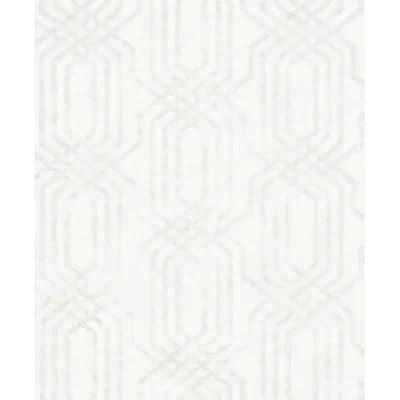 Hotel Trellis Glitter Design Wallpaper Roll — White