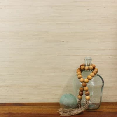Rufas Grass Cloth Non-Pasted Matte Wallpaper Double Roll — Light Knotted Natural