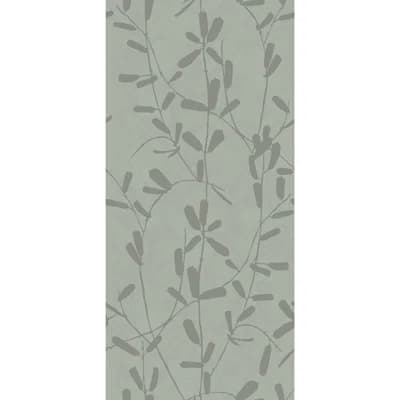 Susan Hable Floral Non-Pasted Satin Wallpaper Double Roll by Susan Hable — Gray