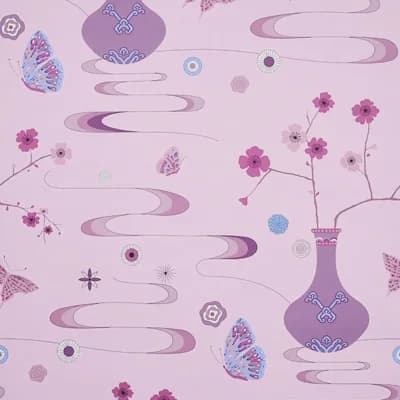Schumacher x Cristina Buckley Fantasia Wallpaper — Hyacinth Blue