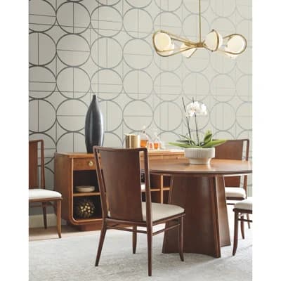 Geometric Non-Pasted Metallic Wallpaper Roll — Blue,Gray