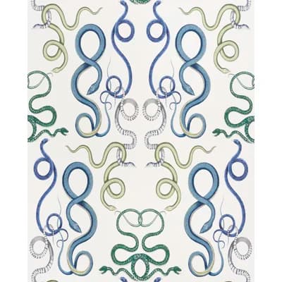 Schumacher x Charlap Hyman & Herrero Giove Wallpaper — Emerald,Sapphire