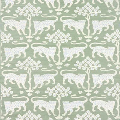 Woodland Leopard Sisal Wallpaper — Seaglass