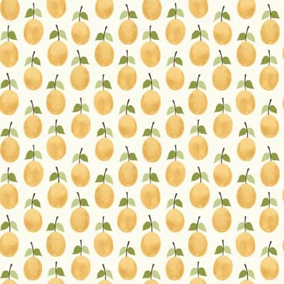 Boråstapeter Prunus Wallpaper — Yellow,Green,White