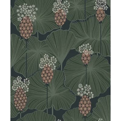Boråstapeter Umbrella Leaves Wallpaper — Green,Brown