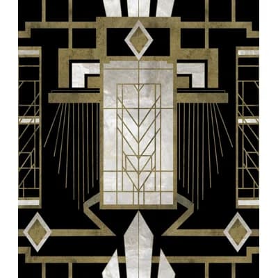 Metropolis Non-Pasted Matte Wallpaper Roll — Black,White,Gold