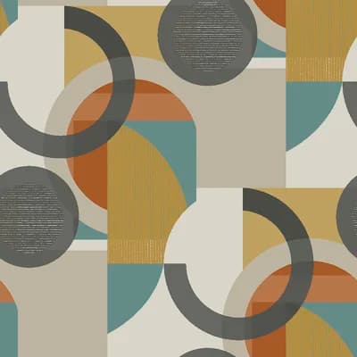 Geometric Non-Pasted Matte Wallpaper Double Roll — Orange