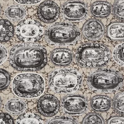 Schumacher x Johnson Hartig Plates & Platters Wallpaper — Neutral
