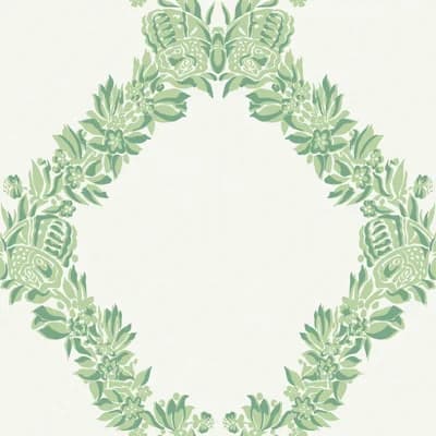Wreath Trellis Vinyl Peel & Stick Wallpaper Double Roll — Jade