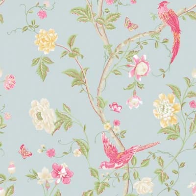 Laura Ashley Summer Palace Wallpaper Roll — Duck Egg