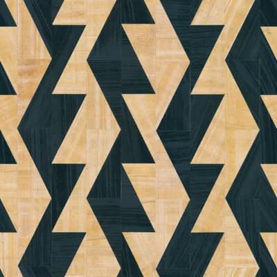 16.5' L x 20.5" W Geometric Shaped Peel and Stick Wallpaper Roll — Black;Tan