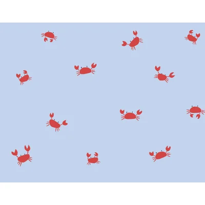 Black Eyed Crabs 33' L x 20.5" W  Wallpaper Roll — Blue