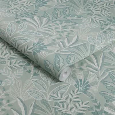 Graham & Brown Vendura Weave Sky Wallpaper — Blue