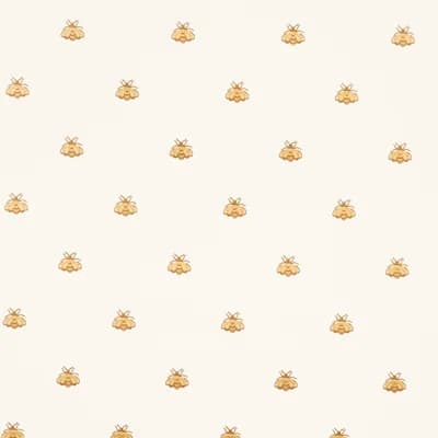 Hubert's Bees Wallpaper — White,Gold