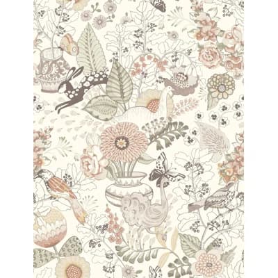 Whimsy Coral Fauna Wallpaper — Blue