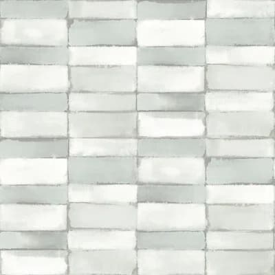 Checkered Non-Pasted Metallic Wallpaper Double Roll — Gray