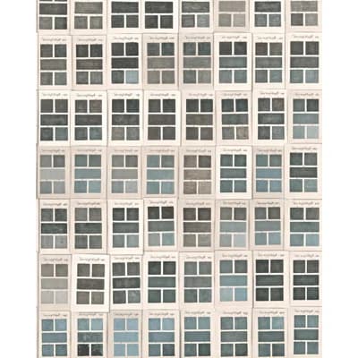 Non-Pasted Matte Wallpaper Roll — Gray,Blue,White