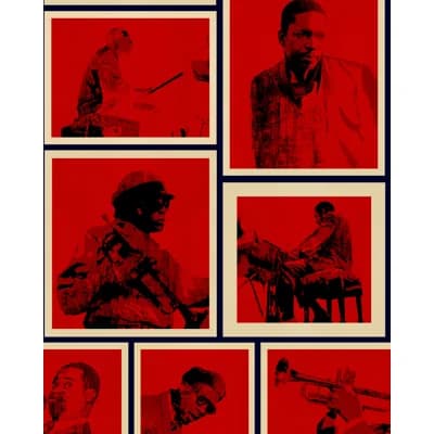 JAZZ LIVE Wallpaper Roll — RED,BLACK,TAUPE