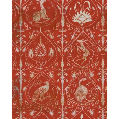 Transylvanian Roots Abstract Non-Pasted Matte Wallpaper Roll — Red,Taupe