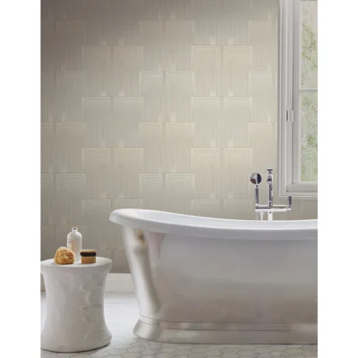 Geometric Non-Pasted Metallic Wallpaper Roll by Candice Olson — Black,Copper