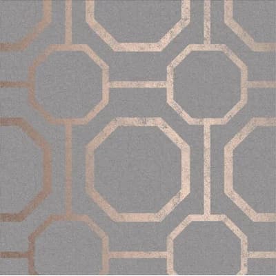 Sashiko Geometric Non-Pasted Matte and Metallic Wallpaper Roll — Rose Gold