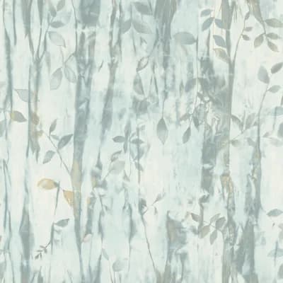 Atmosphere Batik Leaves Design 33' L x 21" W Wallpaper Roll — Aqua