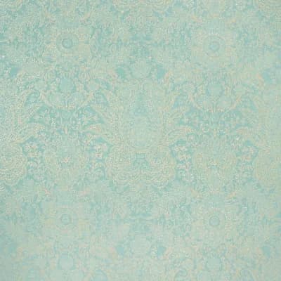 Precious Collection Glitter Brocade Damask Wallpaper Roll — Teal