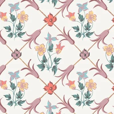 Boråstapeter Tessin Wallpaper — Red,Green,Beige