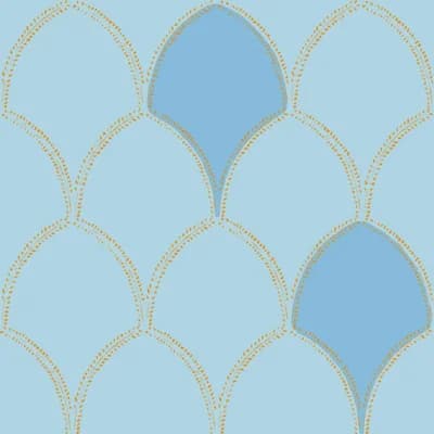 Susan Hable Geometric Non-Pasted Wallpaper Roll — Blue