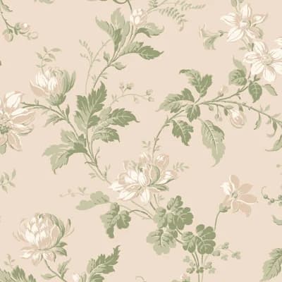 Boråstapeter Blomslinga Wallpaper — Green,Tan