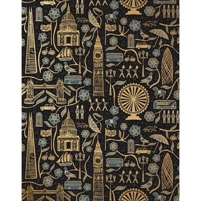 London Town Wallpaper | Traditional / Roll - 27" x 30' — Ebony
