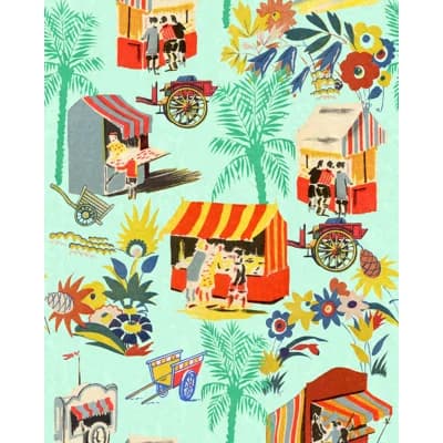 LA DOLCE VITA Matte Wallpaper Roll — BLUE,RED,GREEN,YELLOW