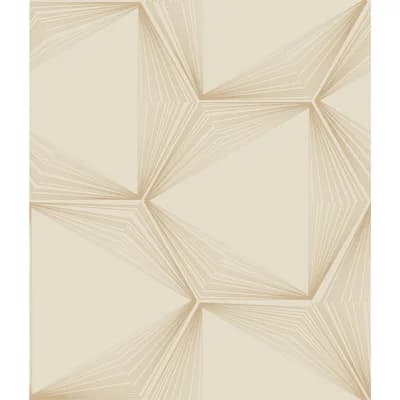 Geometric Peel & Stick Matte Wallpaper Roll — Sand,Gold