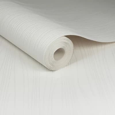 Paintable Abstract Vinyl Non-Pasted Matte Wallpaper Roll — White
