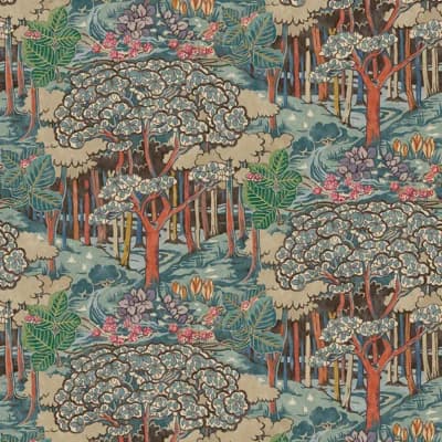 32.82' L x 27.58" W Wallpaper Roll — Red,Teal