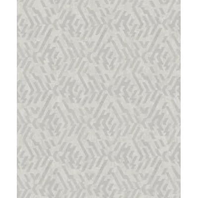 Gray Resource Geometric Non-Pasted Metallic Wallpaper Roll — Gray