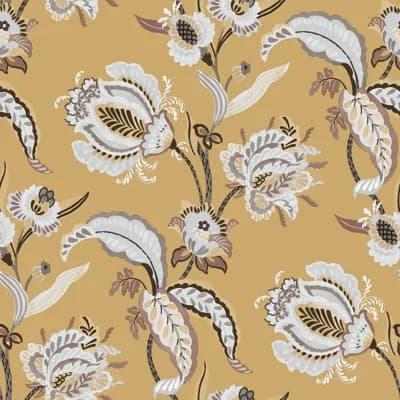 Into The Wild Collection Metallic Abstract Floral 33' L x 21" W Wallpaper Roll — Yellow
